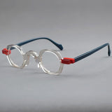 Xuan Vintage Acetate Glasses Frame Geometric Frames Southood Champagne 
