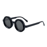 Zev Retro Round ND Dimming Sunglasses Sunglasses Southood Bright Black 