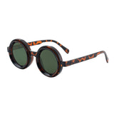 Zev Retro Round ND Dimming Sunglasses Sunglasses Southood Leopard 
