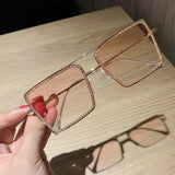 Lif Fashion Metal Oversized Rhinestone Glasses