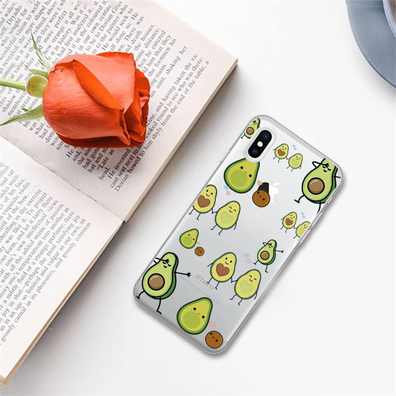 Cute Cartoon Fruit Avocado Phone Case for iphone 13 11 12 13 mini pro XS MAX SE