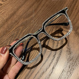 Lif Fashion Metal Oversized Rhinestone Glasses