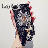 3D Diamond Bling Glitter Tassel Stars Chain Case