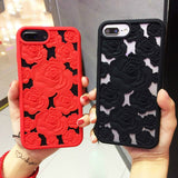 3D Hollow Rose Soft Case for iPhone
