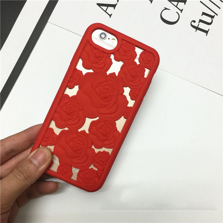 3D Hollow Rose Soft Case for iPhone
