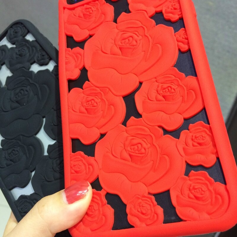 3D Hollow Rose Soft Case for iPhone