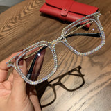 Lif Fashion Metal Oversized Rhinestone Glasses