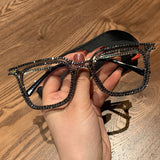 Lif Fashion Metal Oversized Rhinestone Glasses