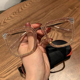 Lif Fashion Metal Oversized Rhinestone Glasses