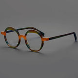 Benon Round Striped Acetate Glasses Frame