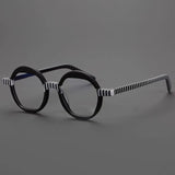 Benon Round Striped Acetate Glasses Frame