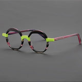 Benon Round Striped Acetate Glasses Frame