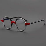 Benon Round Striped Acetate Glasses Frame