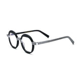 Benon Round Striped Acetate Glasses Frame