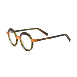 Benon Round Striped Acetate Glasses Frame