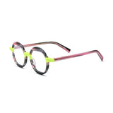 Benon Round Striped Acetate Glasses Frame