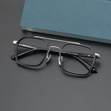 Keller Ultralight Vintage Double Bridge Titanium Glasses Frame