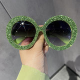Dania Steampunk Oversized Rhinestone Sunglasses