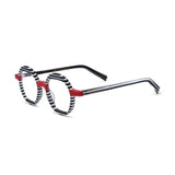 Benon Round Striped Acetate Glasses Frame