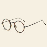 Betty Retro Round Plastic Titanium Glasses Frame