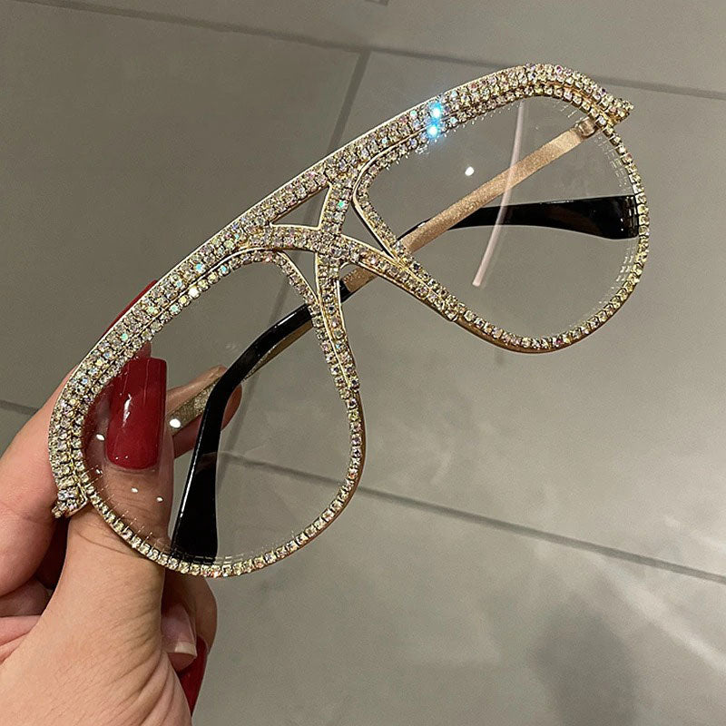 Luxury Rhinestone Oversized Sunglasses