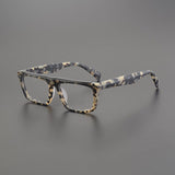 Dacio Acetate Rectangle Glasses Frame Rectangle Frames Southood Matte Leopard 