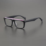Dacio Acetate Rectangle Glasses Frame Rectangle Frames Southood Mattte Black 