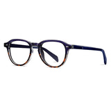 Eallard Vintage Round Eyeglasses Round Frames Southood Blue Leopard 
