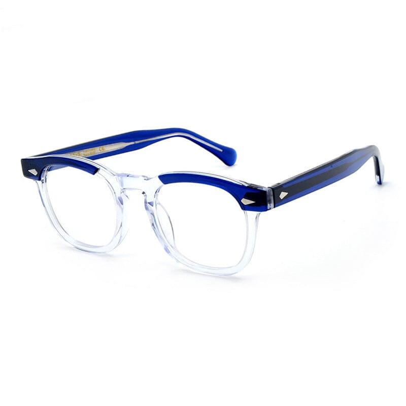 Eddy Rectangle Acetate Glasses Frame Rectangle Frames Southood Blue Clear 