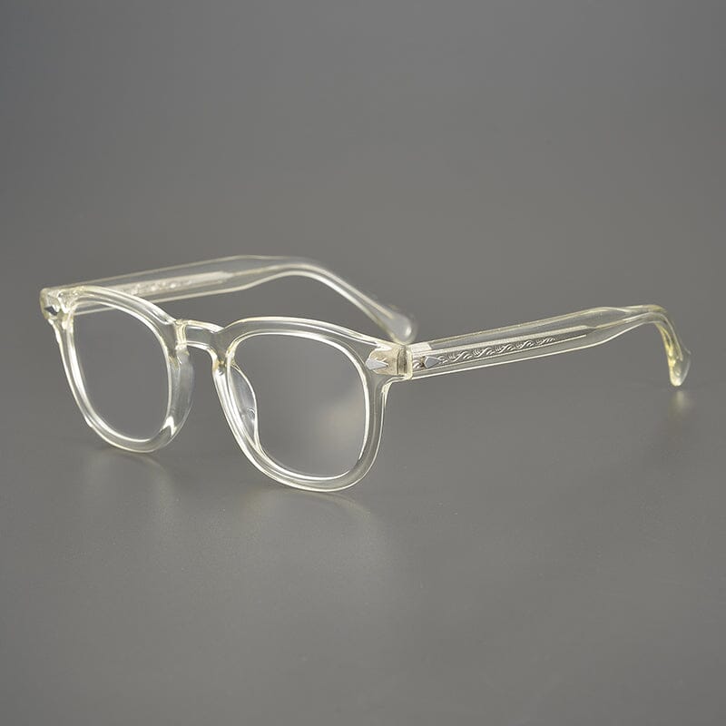 Eddy Rectangle Acetate Glasses Frame Rectangle Frames Southood Clear Yellow 