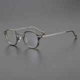 Egon Titanium Acetate Glasses Frame Rectangle Frames Southood Gun leopard 