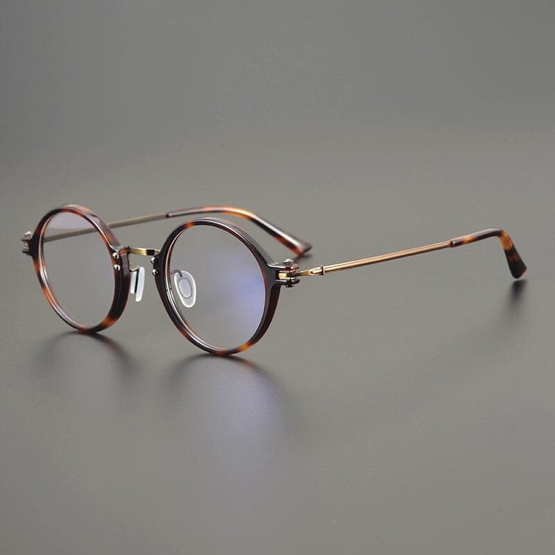 Ehan Vintage Titanium Eyeglasses Frame Round Frames Southood Leopard 
