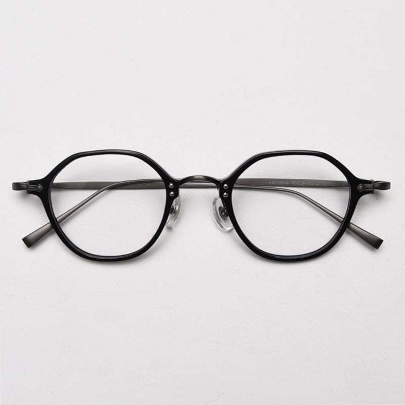 Eman Vintage Geometric Glasses Frame Geometric Frames Southood Black 