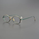 Eneti Vintage Oval Glasses Frame Round Frames Southood Gold green 