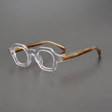 Gian Retro Acetate Glasses Frame Geometric Frames Southood Clear Leopard 
