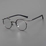 Harald Vintage Round Glasses Frame Round Frames Southood Black Gun 