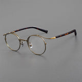 Harald Vintage Round Glasses Frame Round Frames Southood Bronze Leopard 