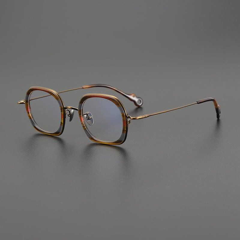 Haru Vintage Square Glasses Frame Rectangle Frames Southood Stripe Bronze 