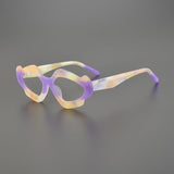 Ines Acetate Unique Glasses Frame Geometric Frames Southood Matte Purple 