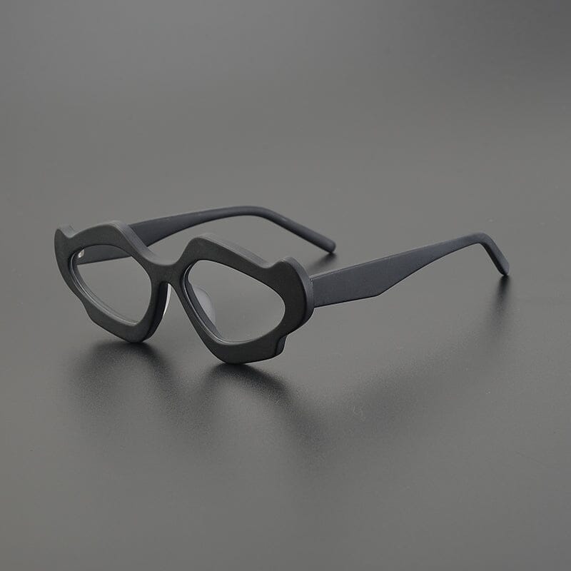 Ines Acetate Unique Glasses Frame Geometric Frames Southood Mattte Black 