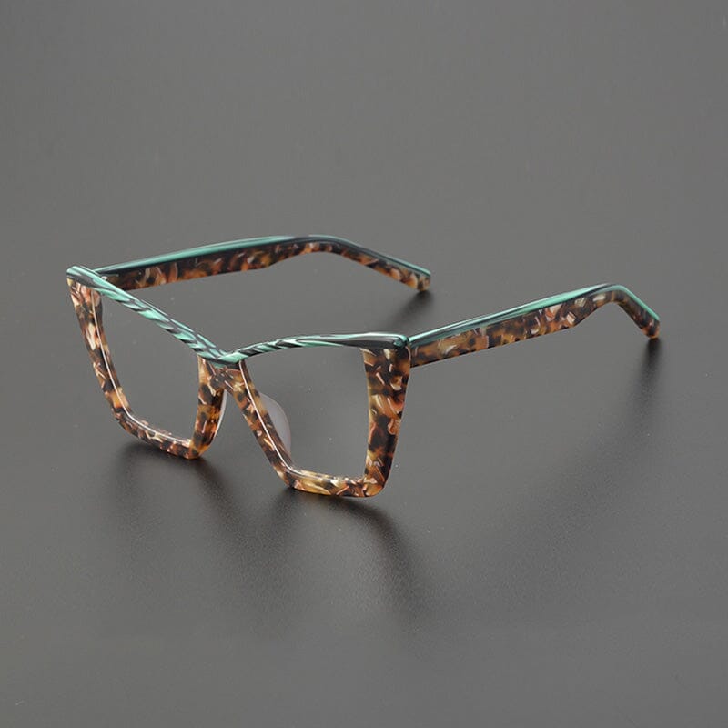 Isabel Acetate Glasses Frame Cat Eye Frames Southood Matte Leopard 