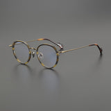 Jin Vintage Round Glasses Frame Round Frames Southood Bronze Stripe 