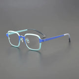 Joben Square Titanium Glasses Frame Rectangle Frames Southood Light Blue 