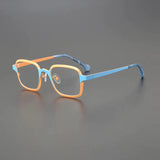 Joben Square Titanium Glasses Frame Rectangle Frames Southood Orange Blue 