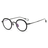 Jude Retro Round Titanium Glasses Frame Round Frames Southood Black 