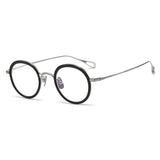 Jude Retro Round Titanium Glasses Frame Round Frames Southood Black Silver 