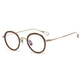 Jude Retro Round Titanium Glasses Frame Round Frames Southood Brown 