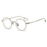 Jude Retro Round Titanium Glasses Frame Round Frames Southood Clear Gold 