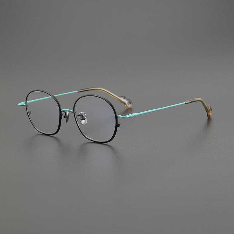Kioshi Vintage Round Glasses Frame Round Frames Southood Black Green 