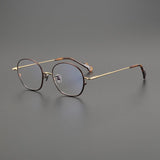 Kioshi Vintage Round Glasses Frame Round Frames Southood Coffee Gold 